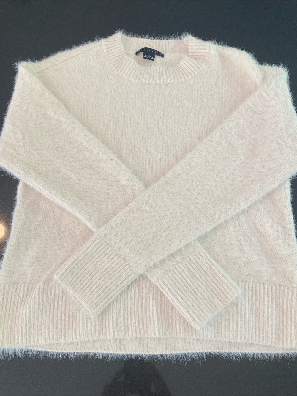 Sanctuary Super Soft Fuzzy Cream Crewneck Sweater Lightweight Neutral Size Small